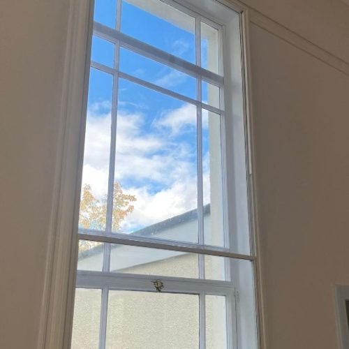 Secondary glazing for sash and case windows at Kippen Village Hall